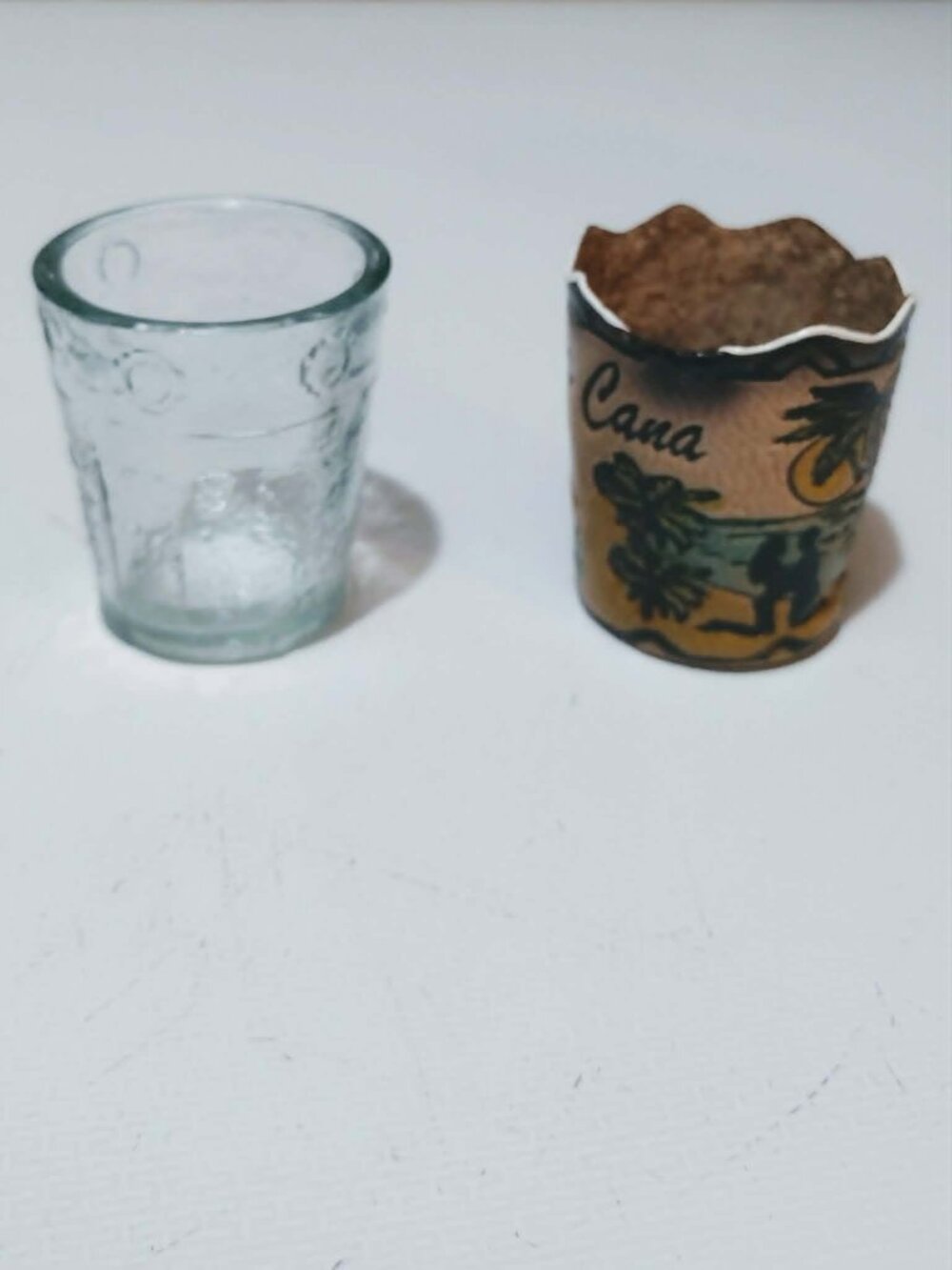 Mid-to-late 20th century Vintage Leather Wrapped Souvenir Shot Glass